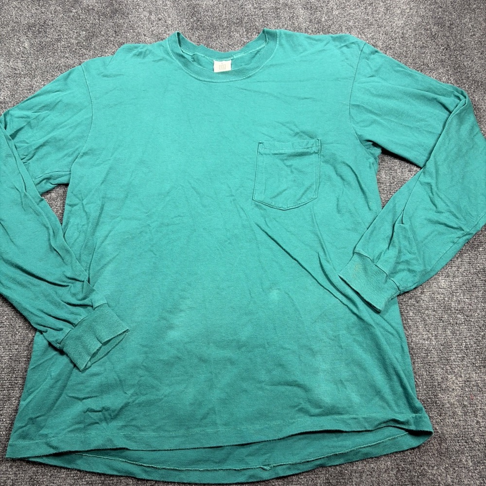 Vintage Teal Green Gap Sz L Long Sleeve Front Pocket Unisex
